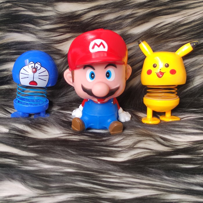 Diskon Spesial Boneka Goyang Hiasan Dashboard Mobil Motif Mario Dan Emoji Boneka Lucu Terbaru