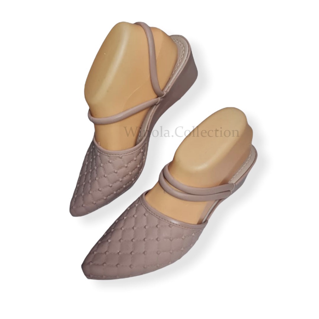 Sandal Slop Tali Wanita Jelly Import Winola Collection A629-1M-Nude Pink