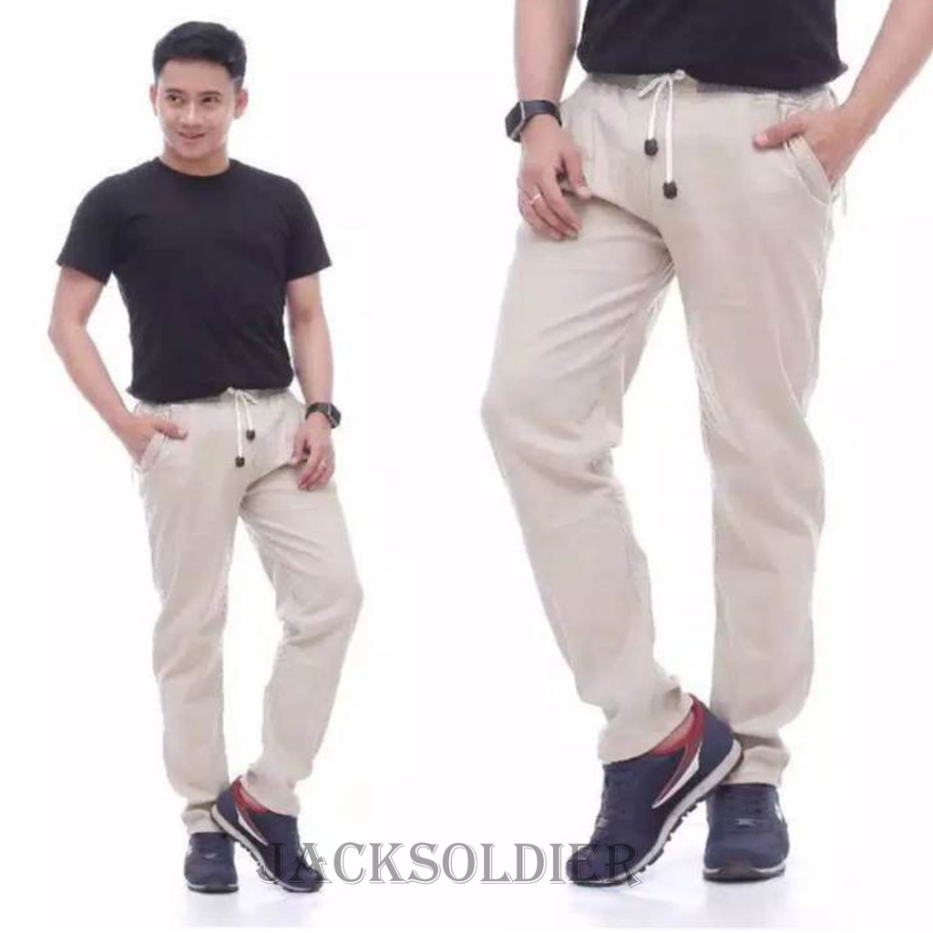 Celana Chino Celana Rib Panjang Bahan Stretch 100% Mulur Elastis Bigsize Jumbo