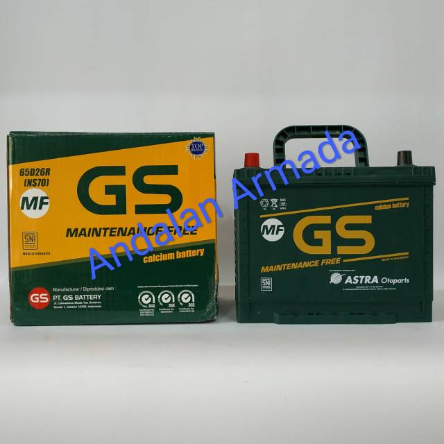 Aki kering Astra Otoparts GS MF NS70 65D26R 65Ah