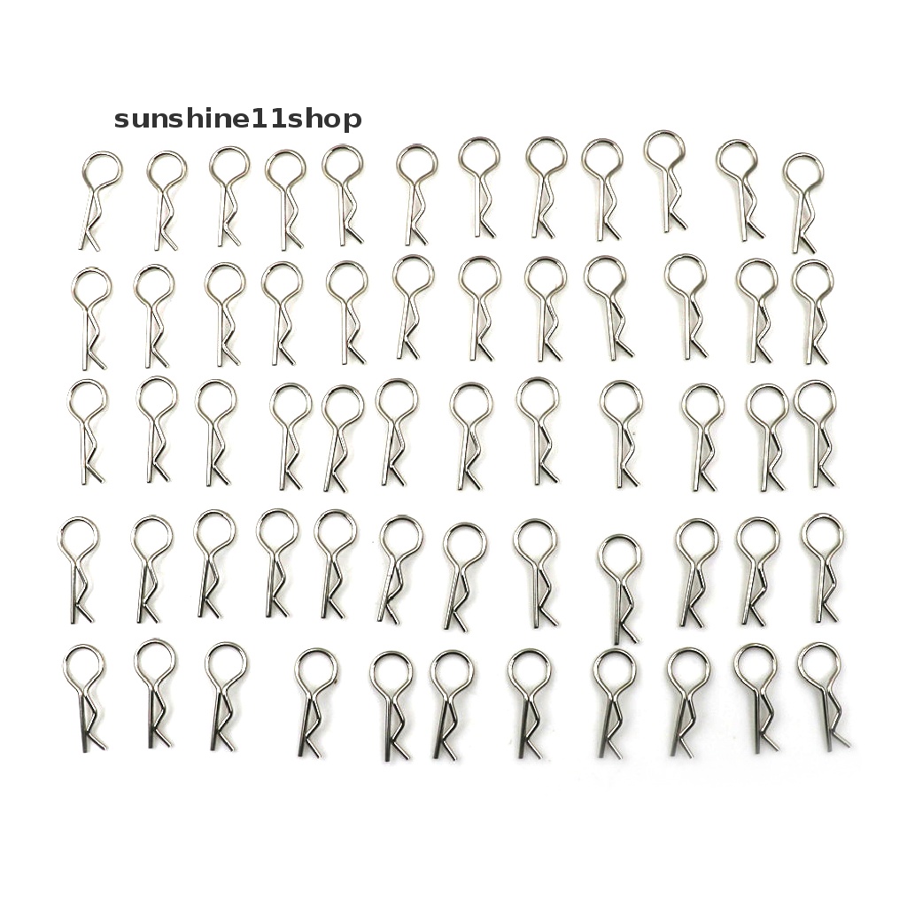 Sho 100pcs Klip Pin Body Bahan Stainless Steel Untuk 1 / 10 1 / 16 RC HSP