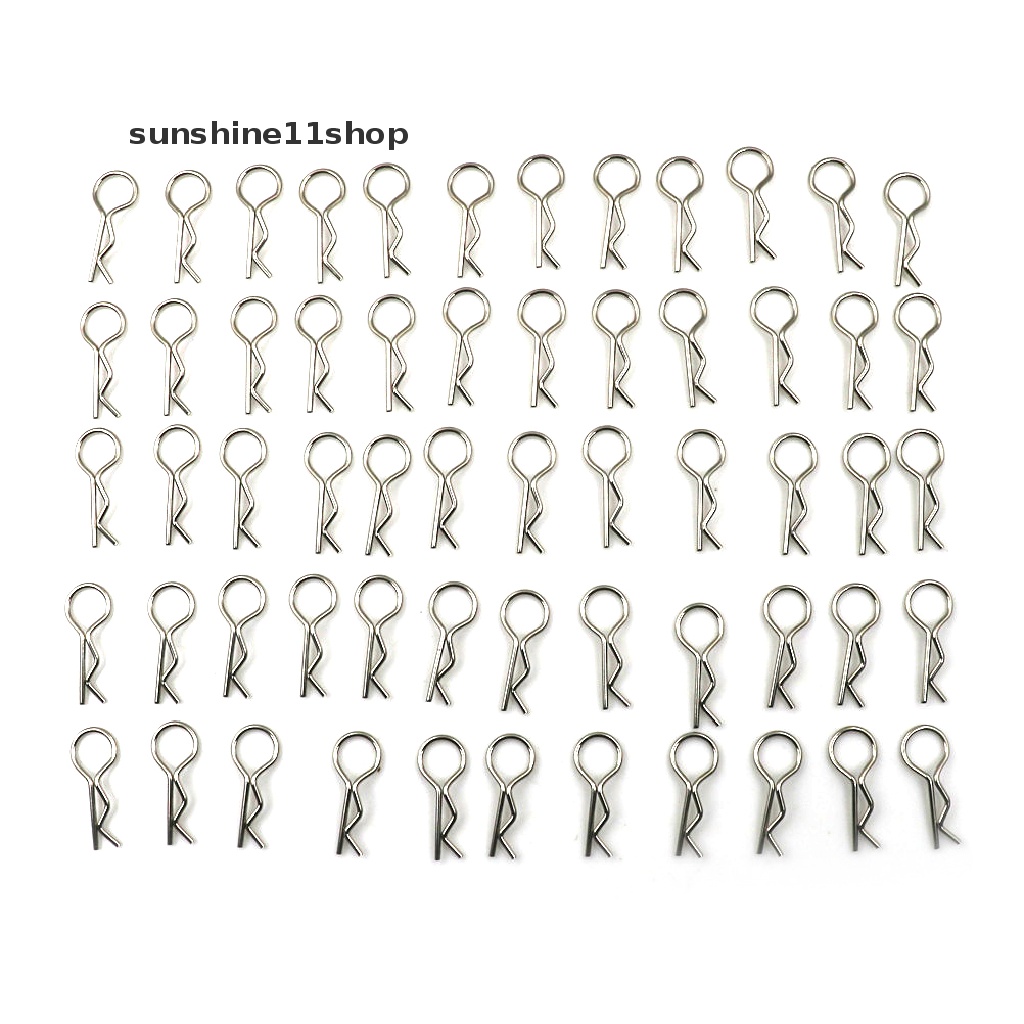 Sho 100pcs Klip Pin Body Bahan Stainless Steel Untuk 1 / 10 1 / 16 RC HSP