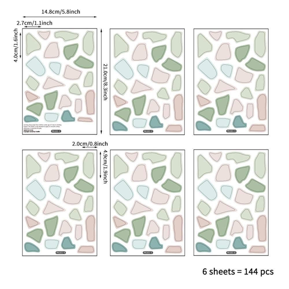 Nickolas1 Batu Mural Kreatif 144pcs Untuk Ruang Tamu Teraso PVC Batu Warna Dekorasi Rumah