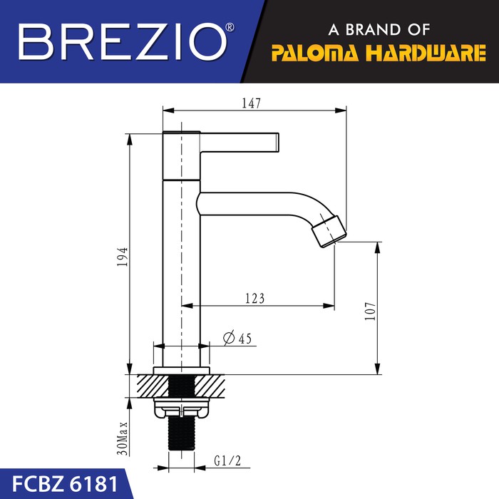 BREZIO FCBZ 6181 Keran Wastafel Sink Cuci Tangan Basin Meja Kran Air