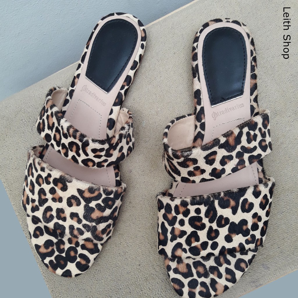 Sendal Wanita Stradivarius Motif Macan Tutul Loreng Harimau Sandal