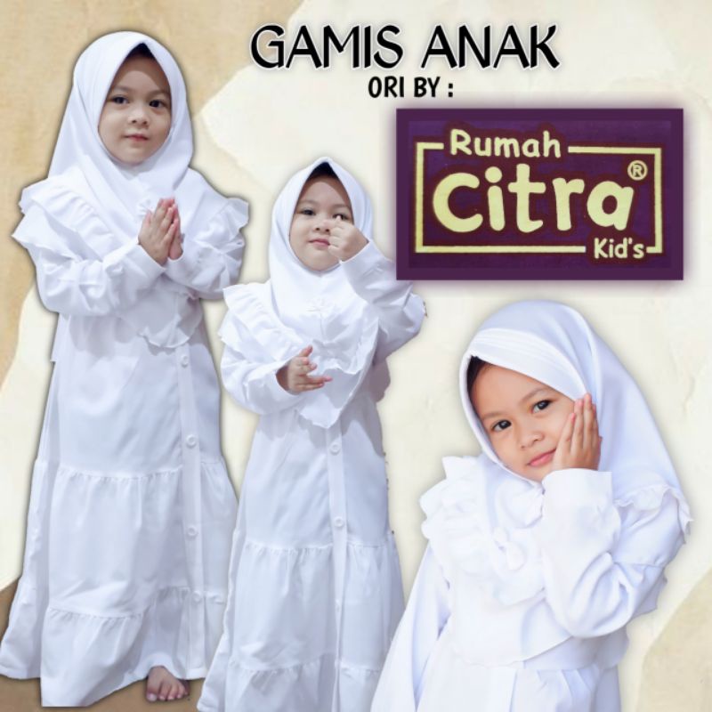 GAMIS PUTIH  ANAK  CITRA  ORIGINAL manasik putih usia 3 - 14 tahun  bahan super lembut dan adem ORI CITRA