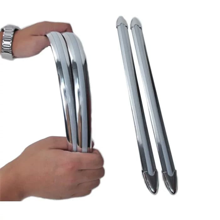 Set Pcs Karet Pengaman Sudut Mobil Sisi Bumper Guard Protector Silver Chrome Pelindung Pojok Sisi
