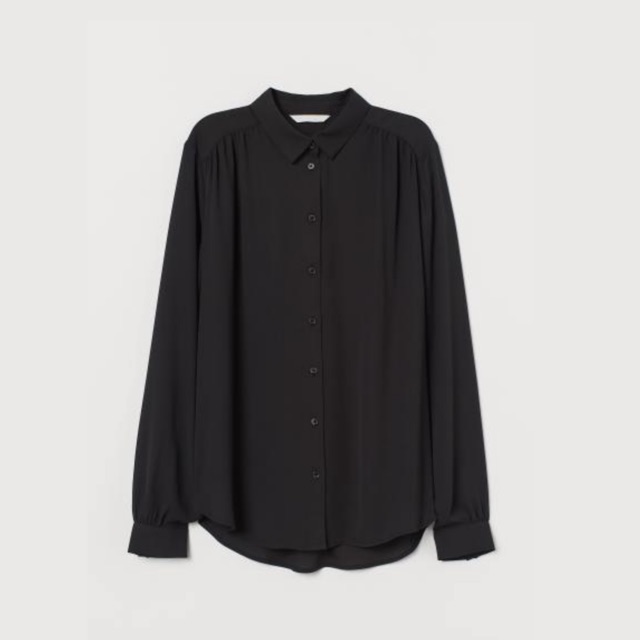 Kemeja Hnm Regular Fit Kemeja kerja wanita kemeja hitam wanita