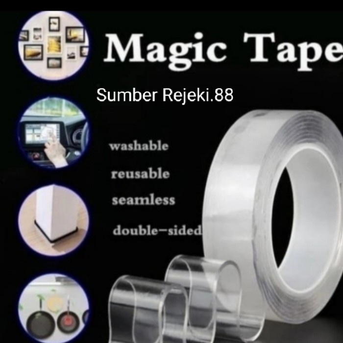 

Wow Double Tape Nano Magic Bening Tahan Air 3Cmx1M Acrylic Wasable Seloti Sale!!!