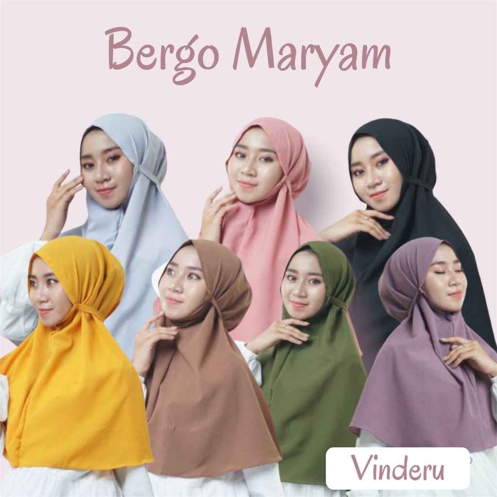 (HIGH QUALITY) Vinderu Bergo Maryam Diamond Premium Italiano Import/Jilbab Instan