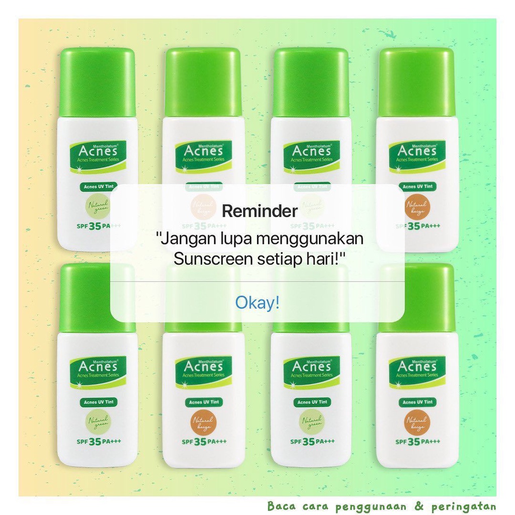 ACNES UV TINT Spf 35 PA+++ Natural Beige Green Sunscreen