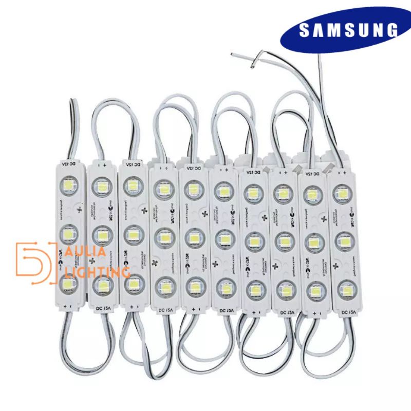 Lampu LED Strip Modul Samsung 6618 Saso 5054 Lensa 6516 12V 1.5w IP68 Reklame Facia Huruf Strip 3 Mata Putih Kuning 6617 5054