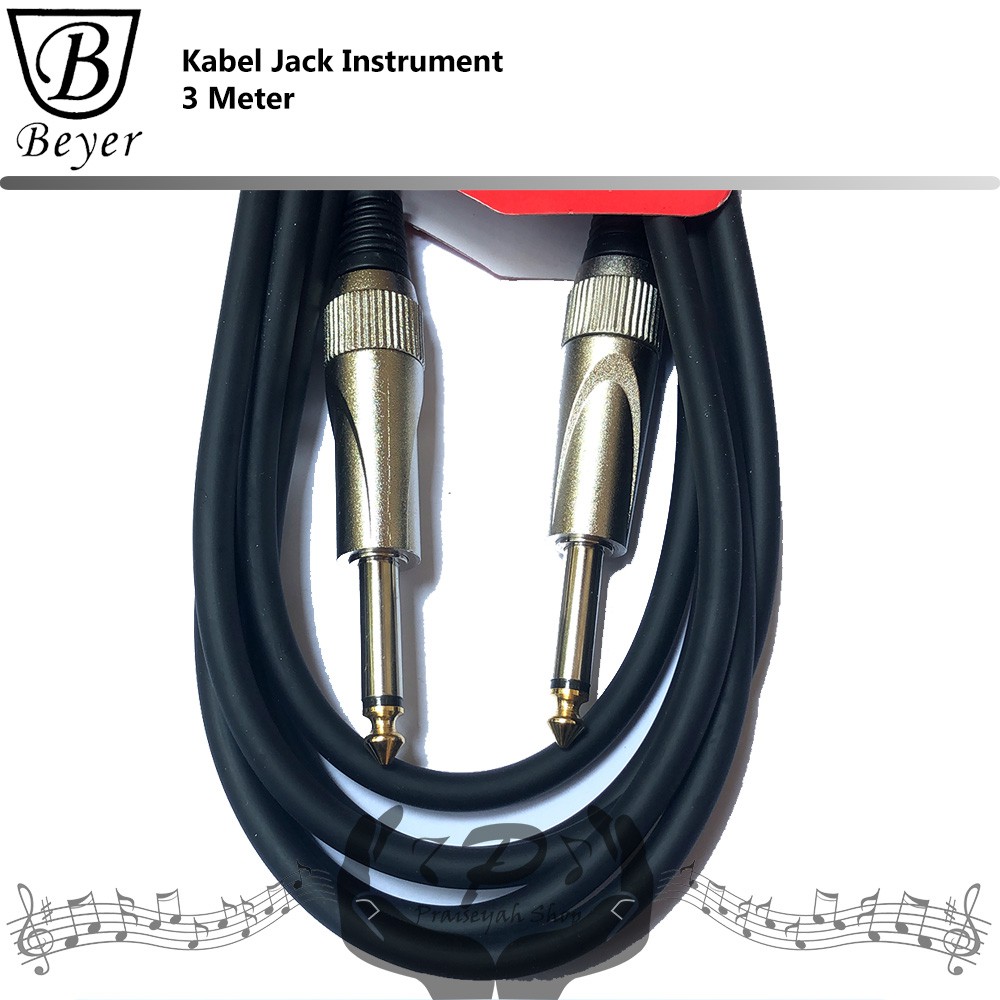 Kabel Jack 3 Meter Instrument Musik Gitar Bass Keyboard Low Noise