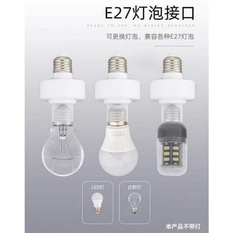 Fitting Lampu Remote Control Socket Lampu E27 Timer 15/30/60 Free Baterai AAA