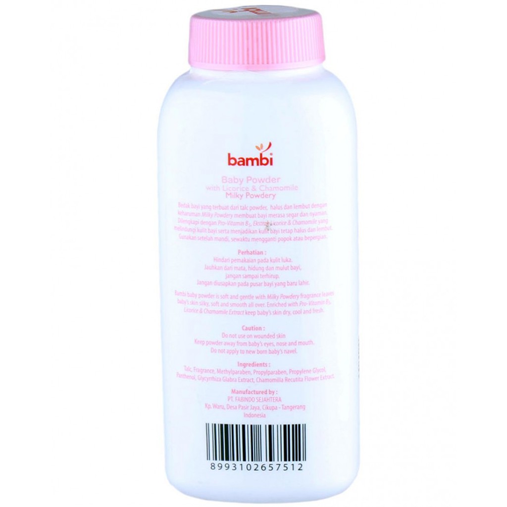 Bambi Powder Pink 100gr - Bedak Tabur Bayi