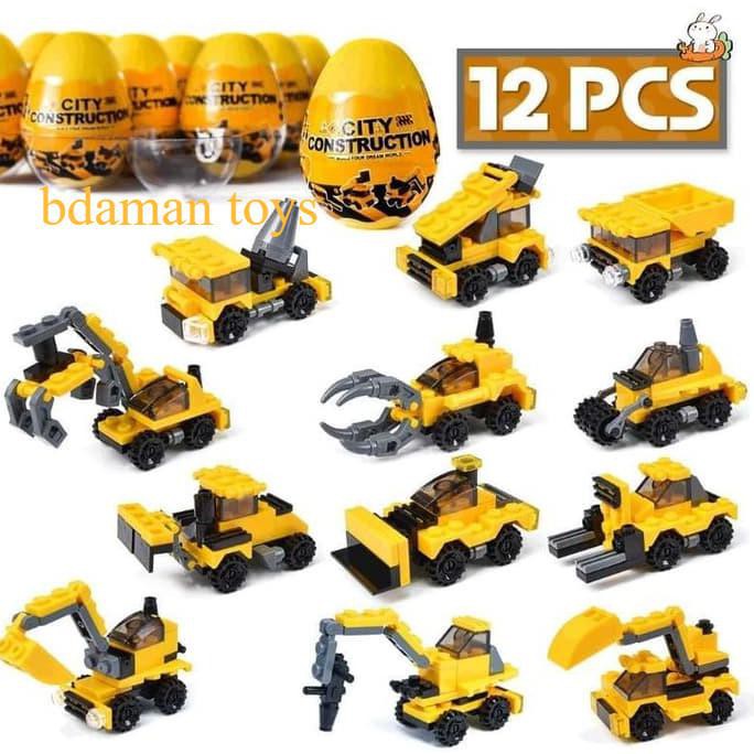 LEGO CITY ENGINE TRAIN HIDDEN EGG TOYS YELLOW MAINAN TELUR KERETA ANAK