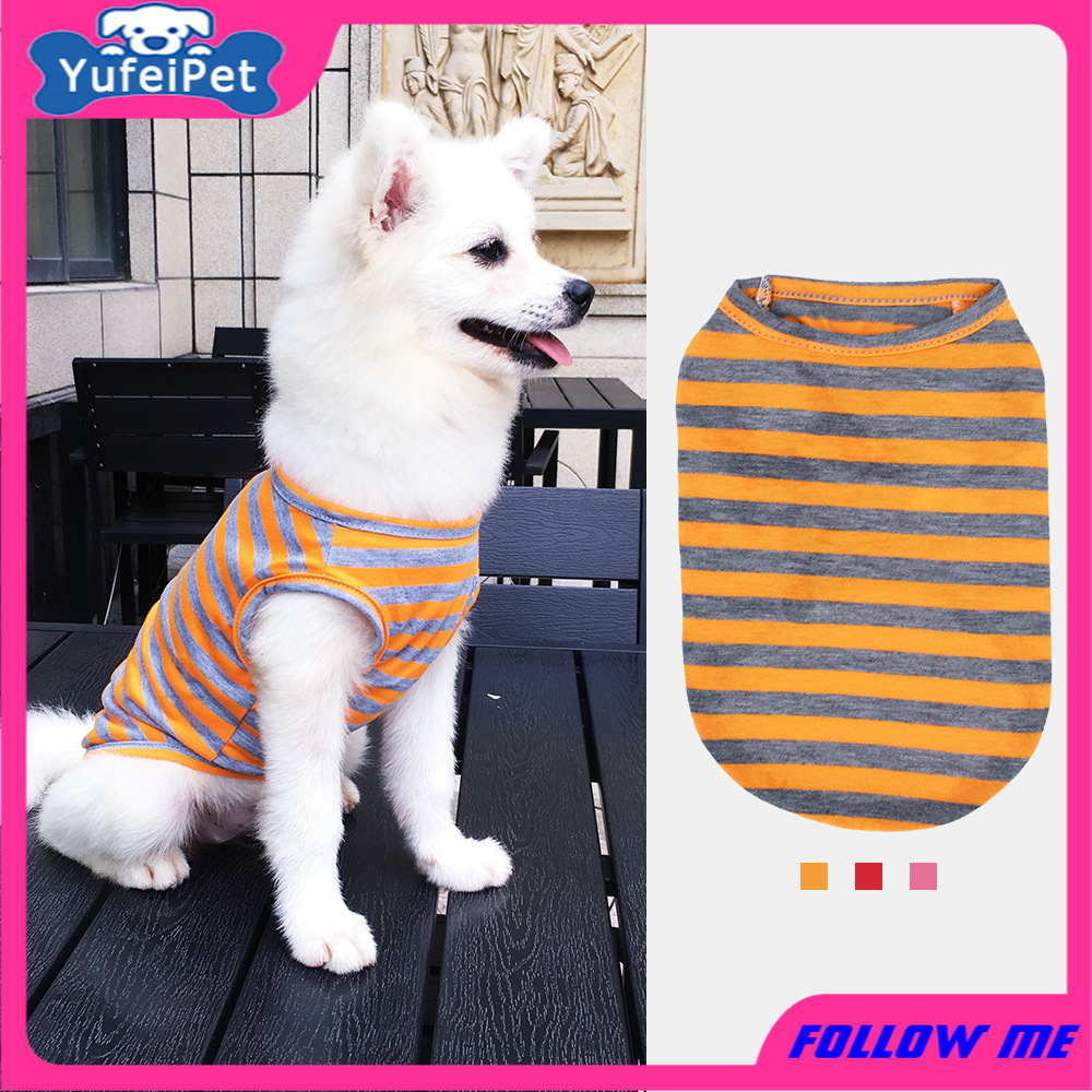 ★〓YUFeiPet〓★ New Spring Summer Dog Vest Striped Sleeveless Cool Pet Clothes Classic Simplicity Durable Thin Dog Clothes Little Dog Apparel