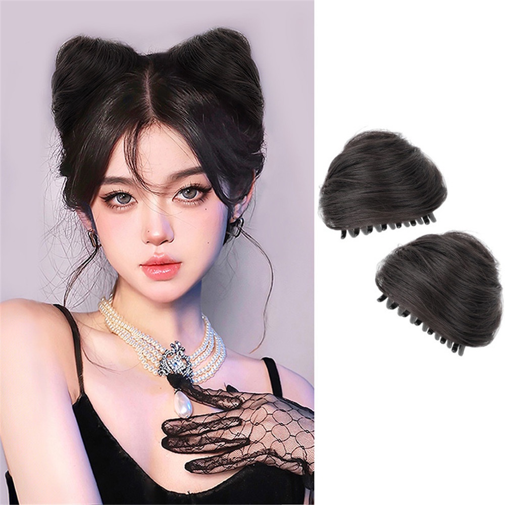 1 / 2pcs Klip Wig Rambut Kepala Kucing Fluffy Simulasi Untuk Aksesoris Wanita