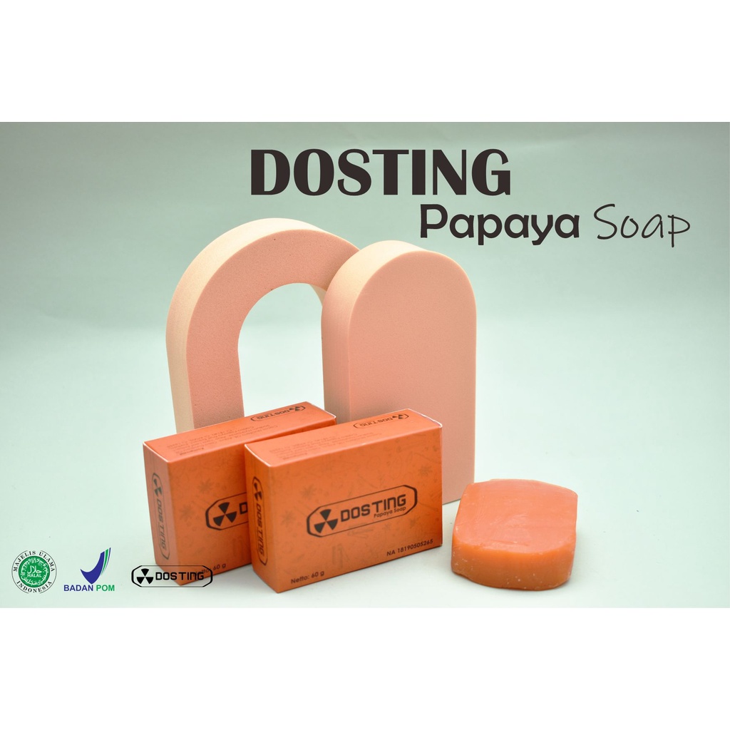 Dosting Papaya Soap Whitening / Sabun Mandi Pepaya Warna Orange  8990170320218 60gr Asli Original Termurah Terbaru