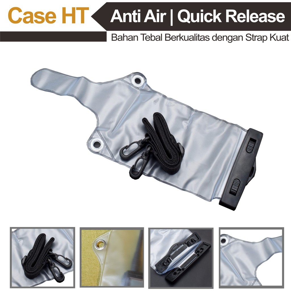 Tas Case HT Walkie Talkie  Anti Air - Casing HT Anti Air Bahan Tebal dgn Strap