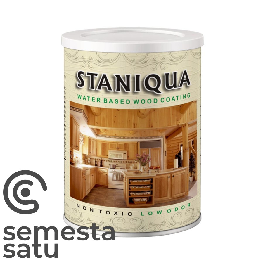 Finishing Kayu waterbased plitur vernis air Staniqua woodstain