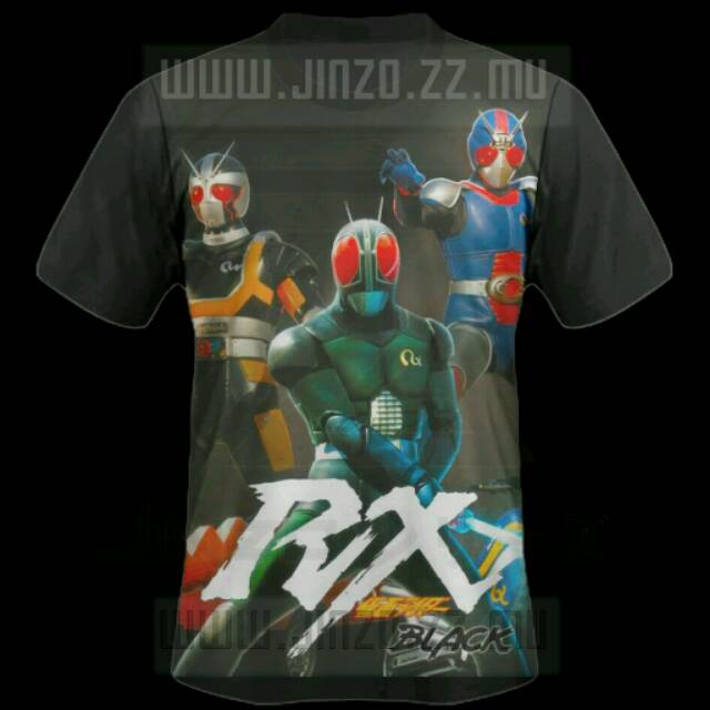 Kaos Anime Kamen Rider 4 Rx Balck Bio Robo