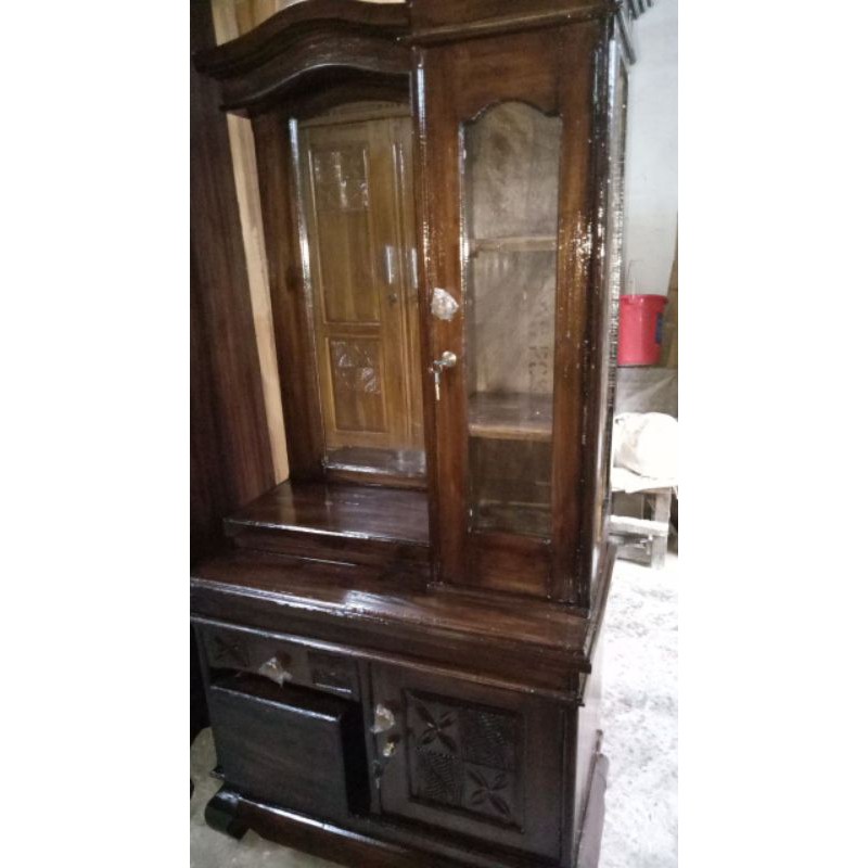Meja Rias full jati + Bangku dan kaca