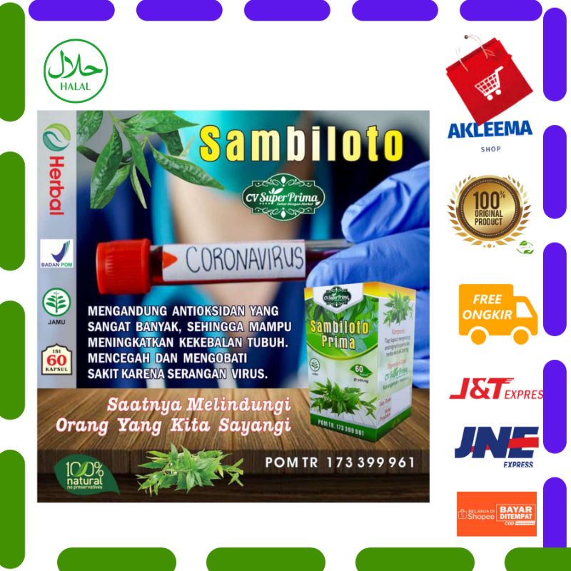 KAPSUL SAMBILOTO ATASI COVID/KAPSUL SAMBILOTO JAMINAN 100@%ASLI HERBAL ORIGINAL/ Sambiloto Herbal 10