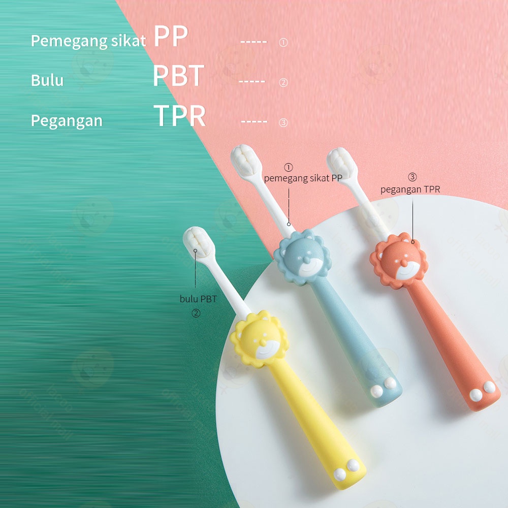 Lacoo Sikat gigi bayi anak motif singa Baby toothbrush