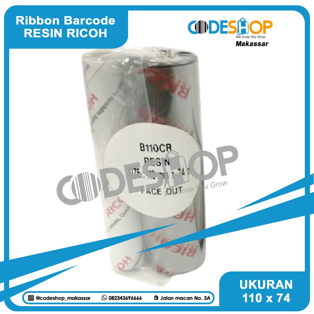 RIBBON BARCODE FULL RESIN RICOH 110 X 74 METER | 110x74 M