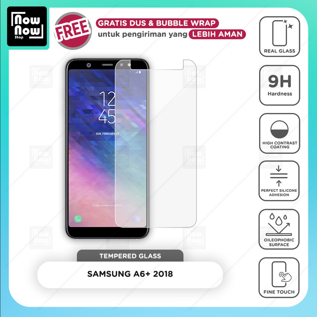 Tempered Glass Anti Gores Samsung A6 Plus 2018 Screen Guard Protector 9H Kaca Temperglass