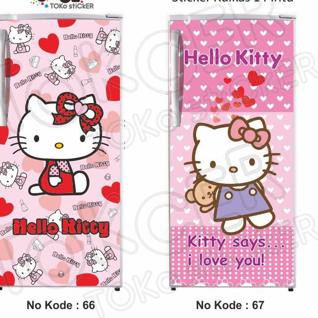 ♟ Sticker Kulkas 1 Pintu dan 2 Pintu HELLO KITTY ◄