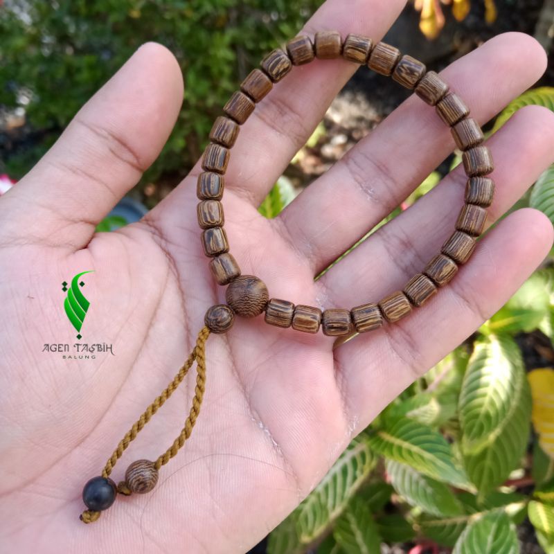 Gelang Kayu Johar Motif Tabung/Bulat Size 6mm Kualitas Super!!