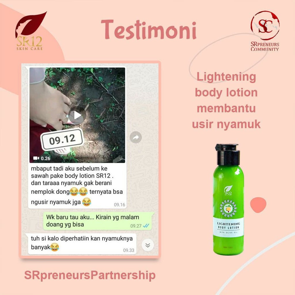 SR12 HERBAL SKINCARE LIGHTENING BODY LOTION PENCERAH KULIT ANTI UV SPF 30