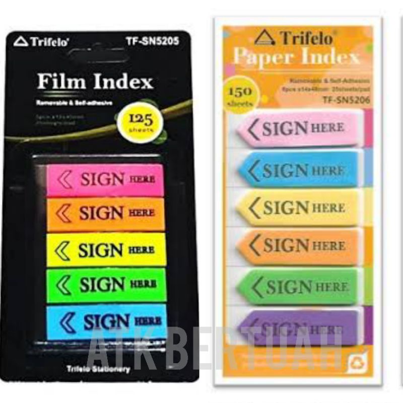 

TRIFELO SIGN HERE STICKY NOTE INDEX FLAG LABEL STIKER TANDA TANGAN