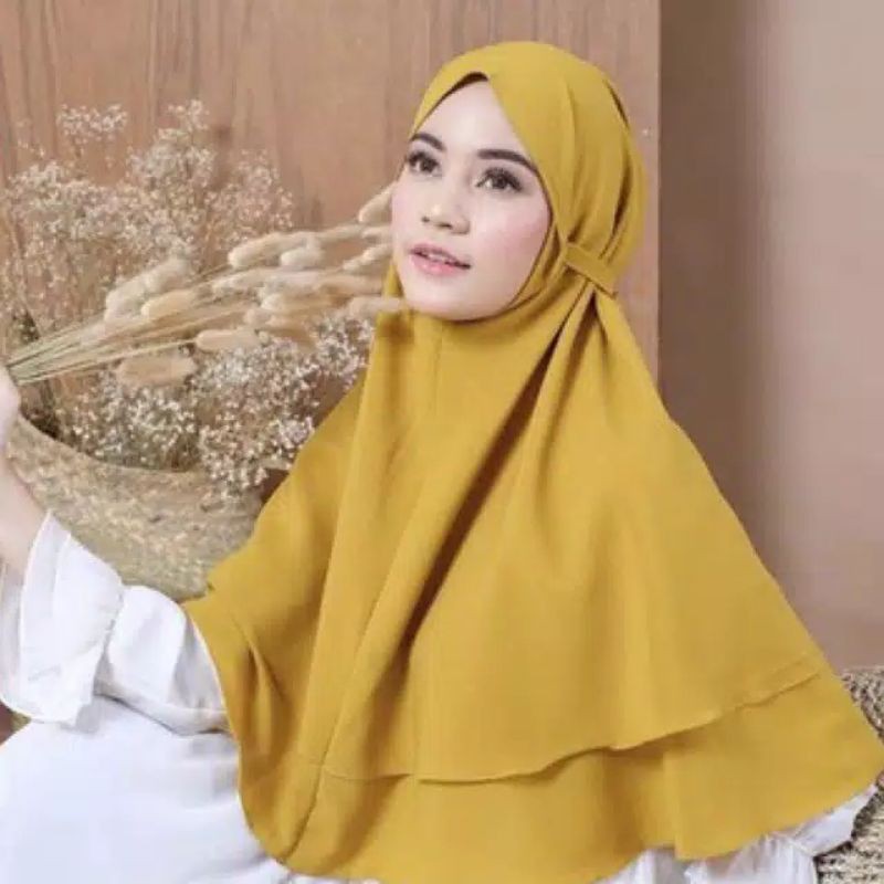 Khimar Maryam 2 Layer Tali Diamond/Bergo Maryam 2 Layer/Bergo Tali
