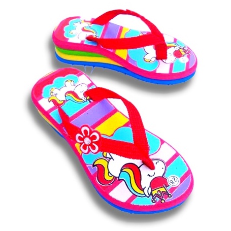 Sandal Wedges Anak Perempuan Kuda Poni Pelangi New