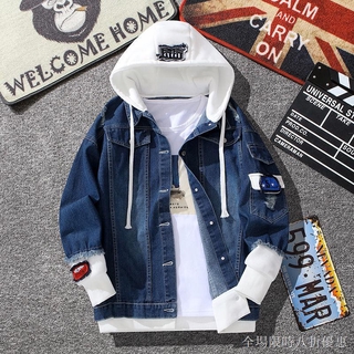 Jaket Denim Korea Musim Semi gugur Lengan Panjang Bahan Jaket Denim Korea Musim Semi gugur Lengan Panjang Bahan
