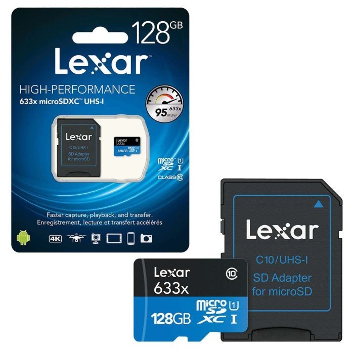 Lexar Micro SD 128GB 633X MicroSDHC R 100Mbps High Performance