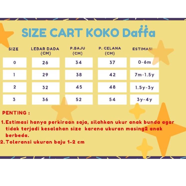 Tren Kekinian.. KOKO DAFFA 02 - SETELAN BAJU KOKO BAYI / ANAK DAFFA SERI BAHAN KATUN TOYOBO