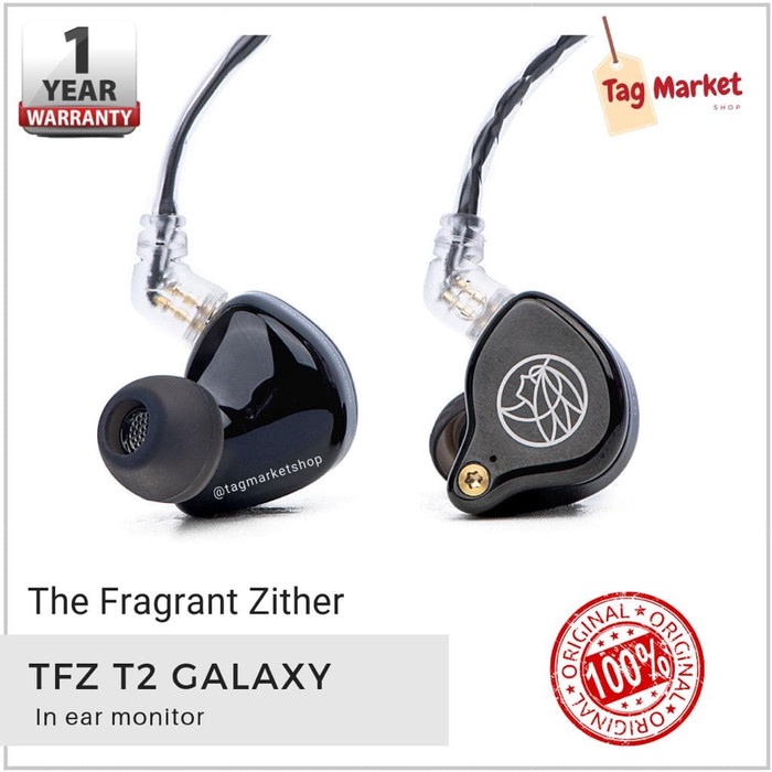 Tfz T2 Galaxy Hybrid Dynamic Driver Hifi Detachable Earphone Iem - Emas