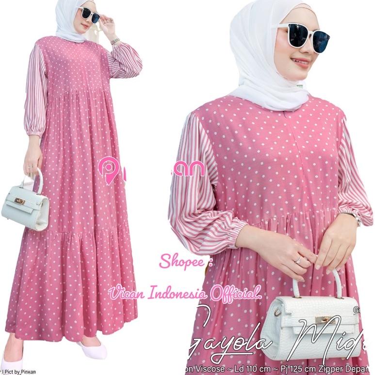 NEW GAYOLA - DINARA - MARISA - HANA - LIDIA - STELLA #2 - DIANA #3 - SALORA MIDI DRESS GAMIS WANITA 