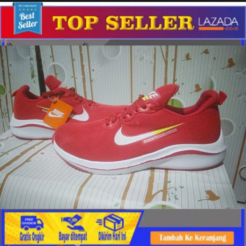 Sepatu Sport wanita ,sepatu olahraga senam zumba fitnes erobik ,sepatu Running nike_zoom warna merah
