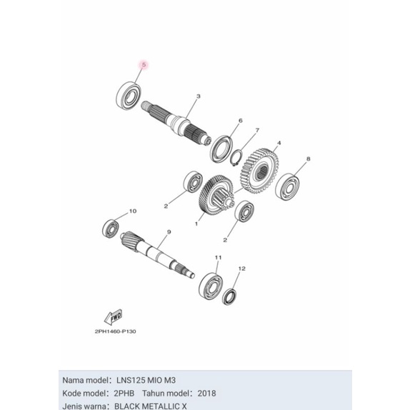 BEARING  LAHER AS RODA BELAKANG MIO M3 FREEGO ASLI ORI YAMAHA 93306 272YB