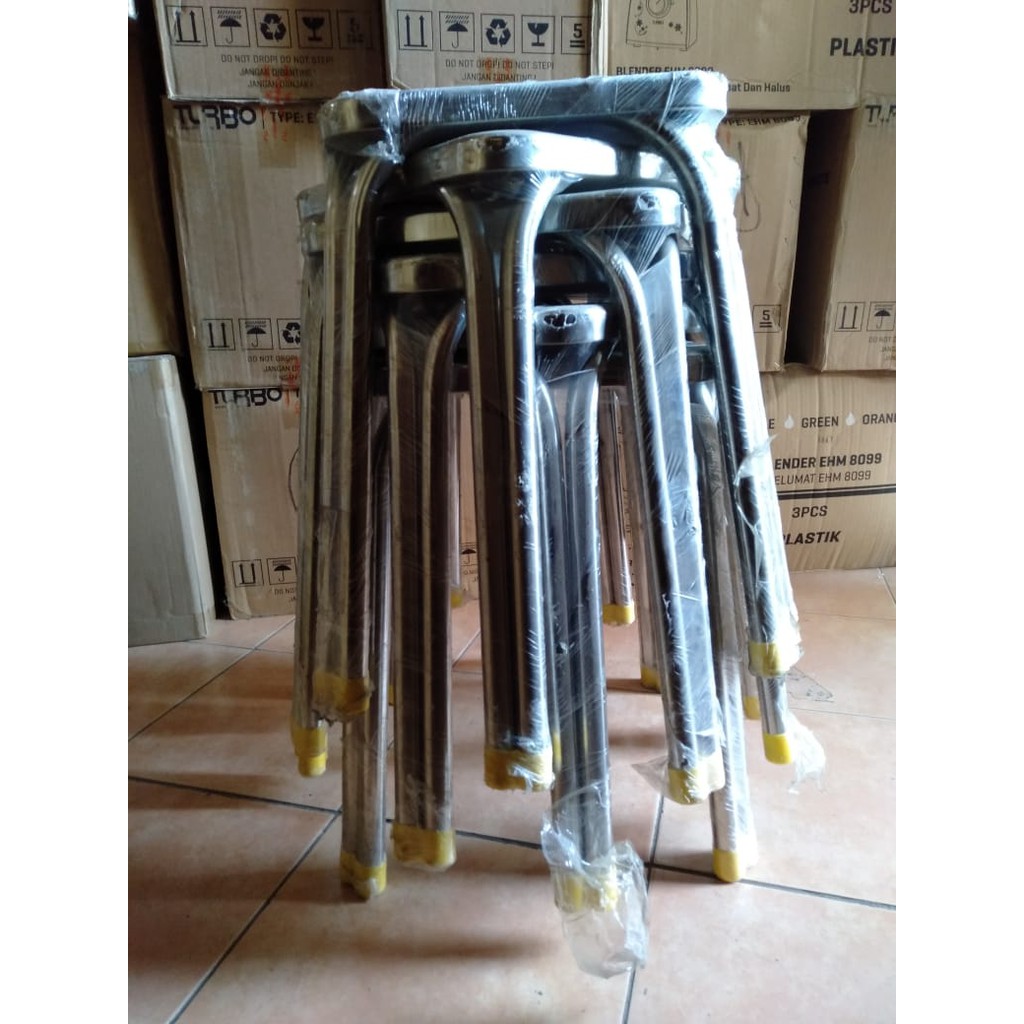 6pcs Kursi Kotak Stainless