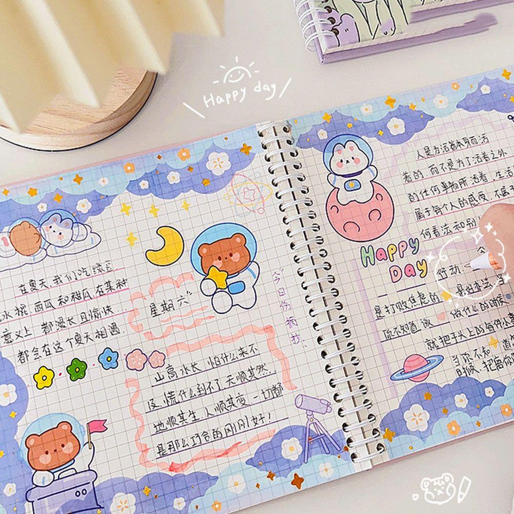 Mxbeauty Kartun Spiral Notebook Grid Paper Portable Diary Notepad Tangan Akun Perlengkapan Sekolah Jurnal Buku Jadwal Buku