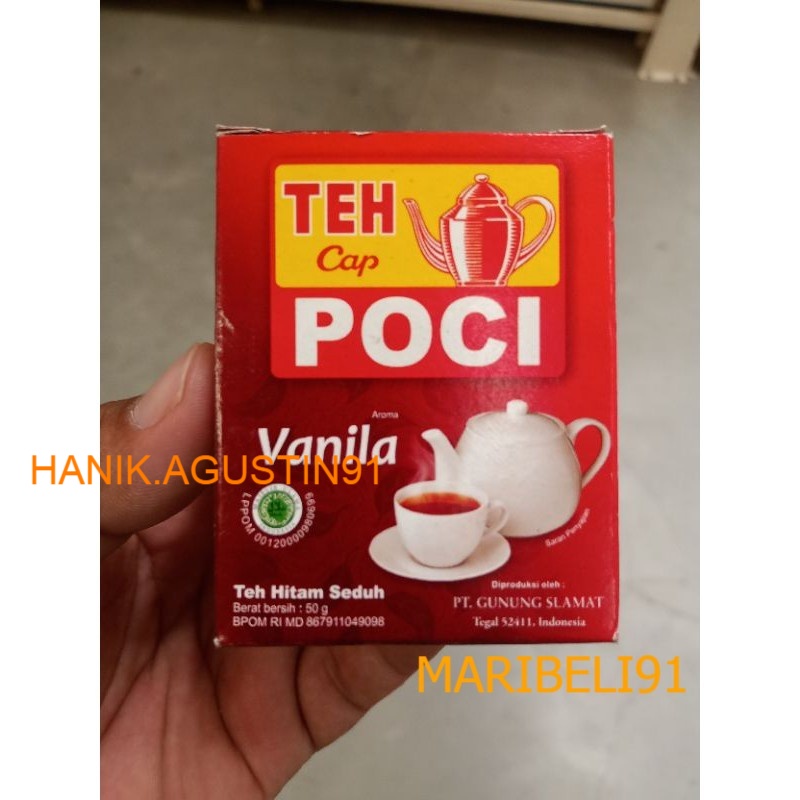 

Teh Cap Poci Seduh Vanila 50 gram, Teh Poci Vanila Bubuk 50 gram maribeli91