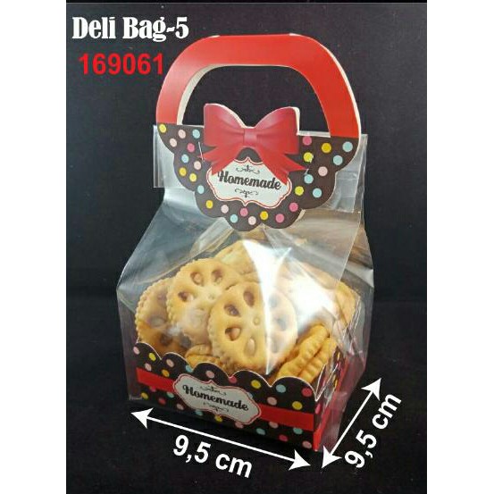 

Cookies bag/deli bag tenteng/jinjing handmade merah DB 5 (10pcs)