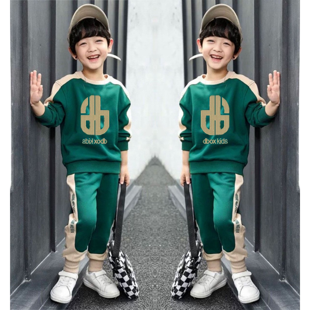 SETELAN SWEATER ANAK LAKI LAKI DAN PEREMPUAN SETELAN SWEATER DB KOMBI BORDIR 1-5 TAHUN