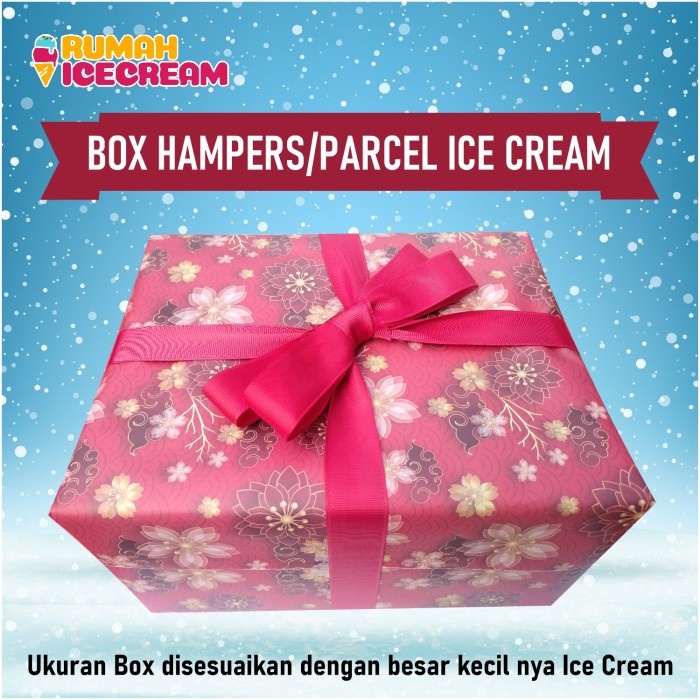 Box / Kotak Motif Merah Untuk Hampers Es Krim